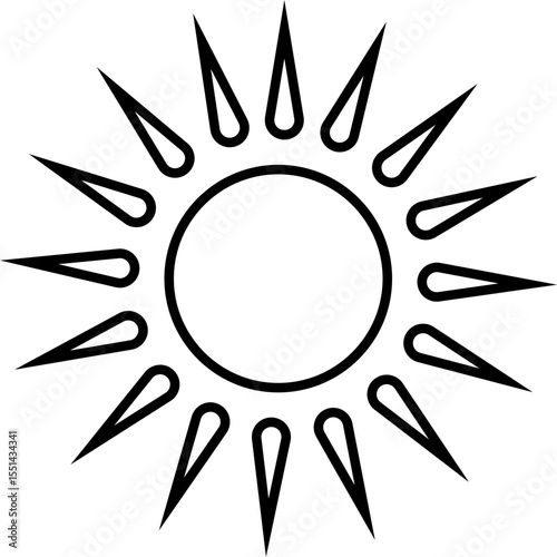 Sun icon, sunshine and solar glow sunrise or sunset. Decorative circle full and half sun and sunlight. Hot solar energy for tan. Vector sun light sign isolated on transparent background
