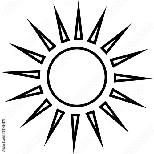 Sun icon, sunshine and solar glow sunrise or sunset. Decorative circle full and half sun and sunlight. Hot solar energy for tan. Vector sun light sign isolated on transparent background