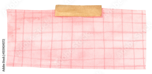 Pastel Notepad and Sticky Notes. Memo Pad for Planner, Office or Back to School. Watercolor Note Paper Illustration.