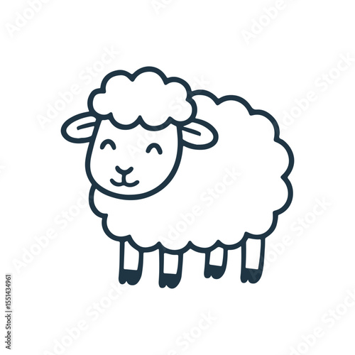 Cute cartoon sheep illustration perfect for kids books logos farms and nursery designs