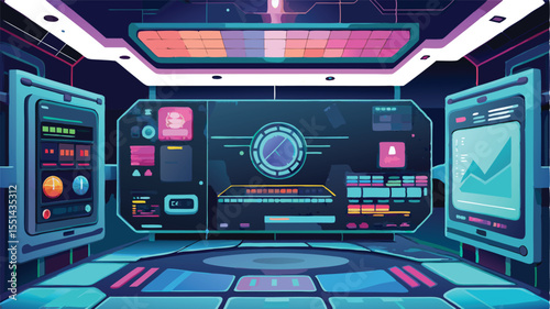 Digital computer network server room with audio system equipment for business communication