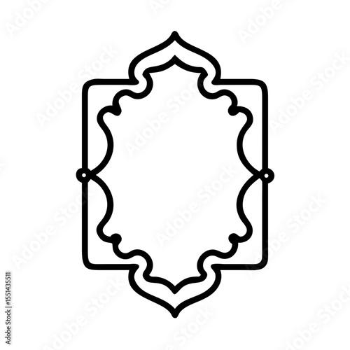 Decorative frame with symmetrical curls and ornamental swirls. Suitable for luxury invitations, vintage labels, romantic cards, and classic design compositions. Adds elegance and charm.