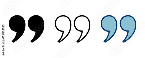 Quote icon vector isolated on white background. Quote sign icon. Quotation mark symbol.