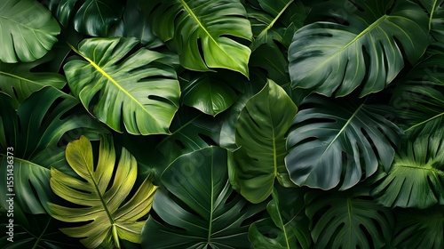 Exotic Tropical Leaves Background for Creative Designs