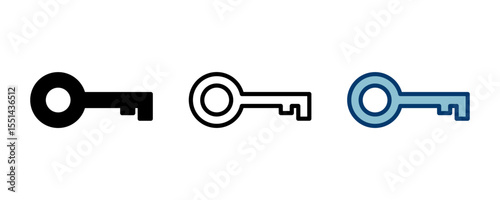 Key icon vector isolated on white background. Key vector icon. Key symbol. security