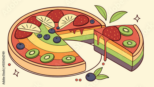 Rainbow fruit pizza recipe easy homemade dessert colorful healthy kids party food delicious summer treat