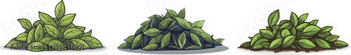 Cartoon pile of tea leaves illustration material
