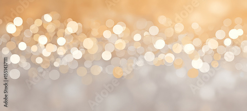 Soft bokeh light background with warm golden and white tones, creating dreamy and festive atmosphere, perfect for celebration or holiday themes
