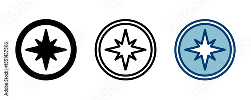 Compass icon vector isolated on white background. Compass vector icon