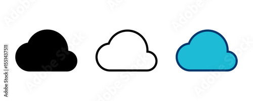 Cloud icon vector isolated on white background. cloud computing icon