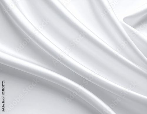 A dynamic interplay of light and shadow on a rippled, flowing curtain, creating soft, abstract folds.