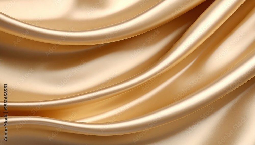 Obraz premium Close Up Smooth Golden Silk Fabric Drape