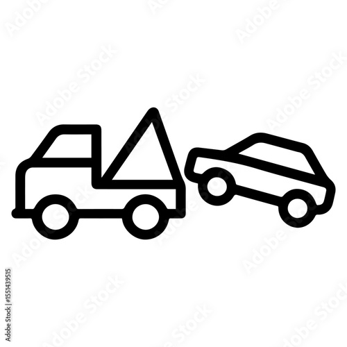 line tow truck icon on white background vector
Vector road icon on white background