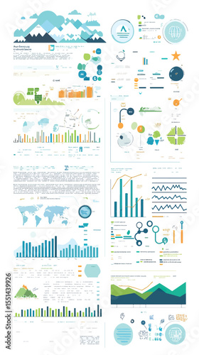 Climate Change Awareness Infographic with Data on Global Warming and Carbon Emissions, Climate Change