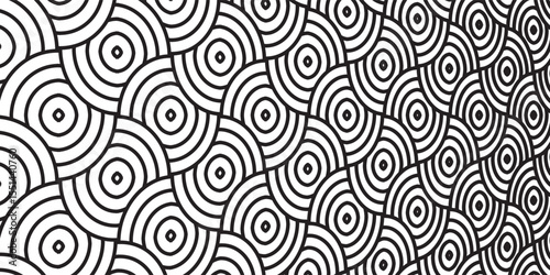 Seamless Monochrome Geometric Pattern With Black and White Circular Motifs vektor ilustrator eps10