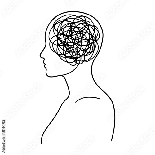 human head silhouette vector illustration