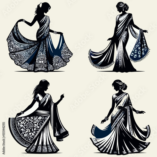 Creative saree logo design 