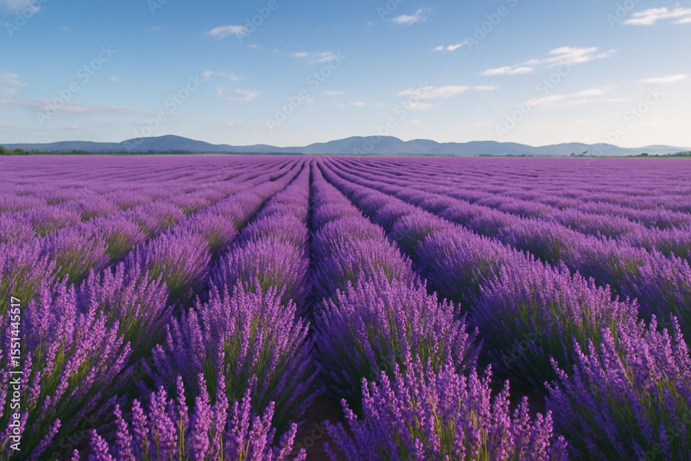 Obraz premium Expansive Lavender Fields Landscape