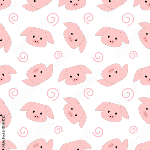 seamless pattern with funny pigs