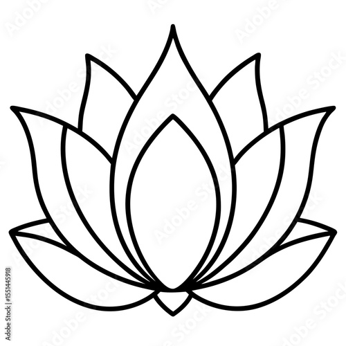 Minimal Lotus Line Art Illustration
