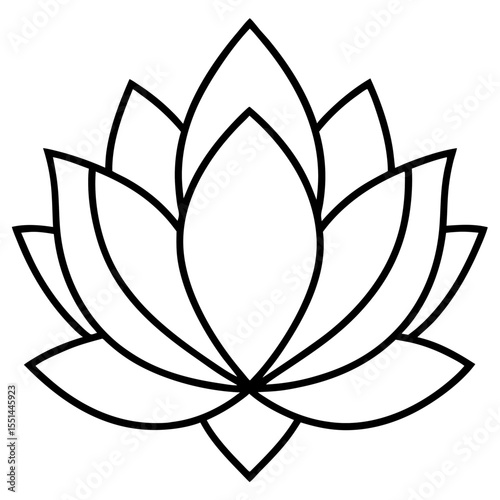 Minimal Lotus Line Art Illustration