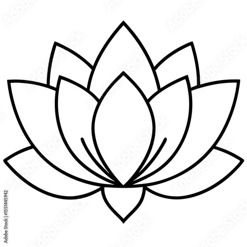 Minimal Lotus Line Art Illustration