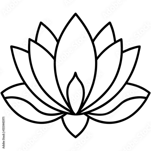 Minimal Lotus Line Art Illustration