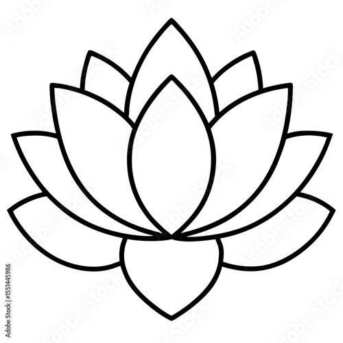 Minimal Lotus Line Art Illustration