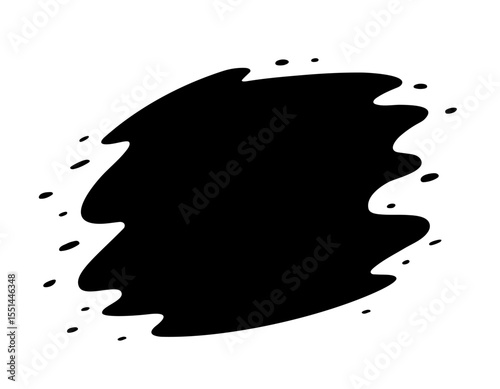 Abstract shape background vector illustration. Stain with drops. Ink liquid mark shape for backdrop.