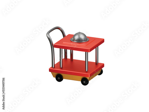 room service trolley icon 3d illustration render