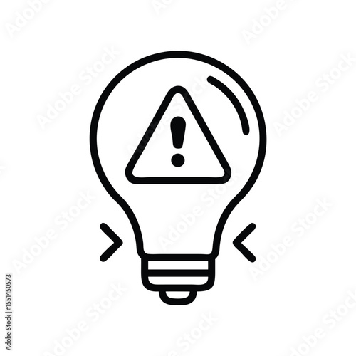 Light bulb warning idea concept attention sign caution alert problem risk solution innovation inspiration