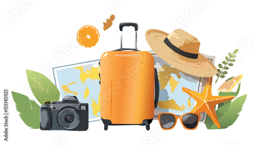set of summer accessories
