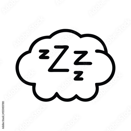 Sleeping zzz icon vector graphic representing sleep nap time rest bedtime dream insomnia and relaxation