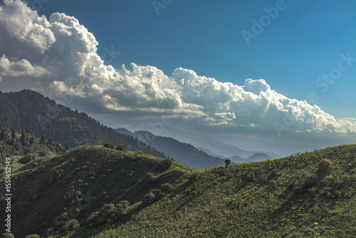 mountain landscape with clouds