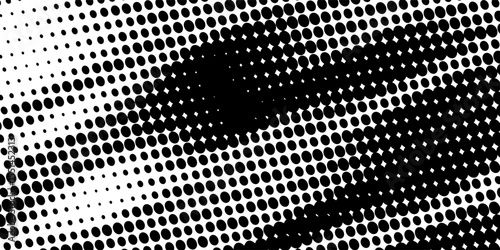 Grunge halftone gradient background. Faded grit noise texture. White and black sandy wallpaper. Retro pixelated backdrop. Anime or manga style comic overlay. Vector graphic design textured template