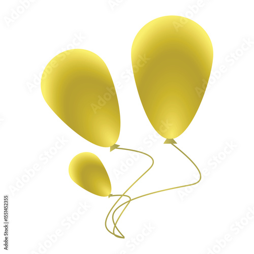 Gold Balloons Vector – Luxury Celebration Party Decor Illustration