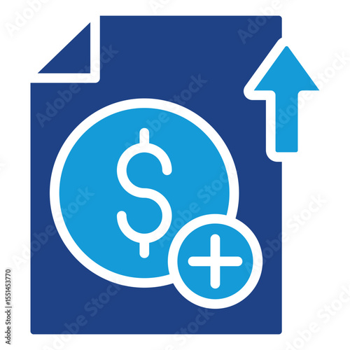 Icon depicting the financial concept of portfolio growth, related to increasing income or investing wealth accumulation.