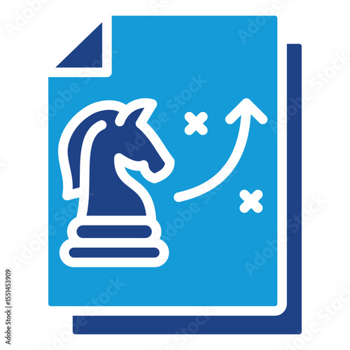 A chess icon with an upward arrow on the background of a document file indicates growth, progress, improvement, or achievement of better results.