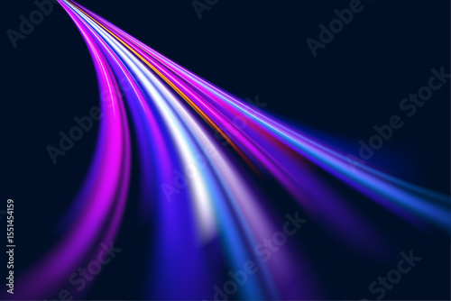 Abstract light flow of motion dynamics in bright colorful colors. For visual effects on the topic of speed and high-tech interfaces.
