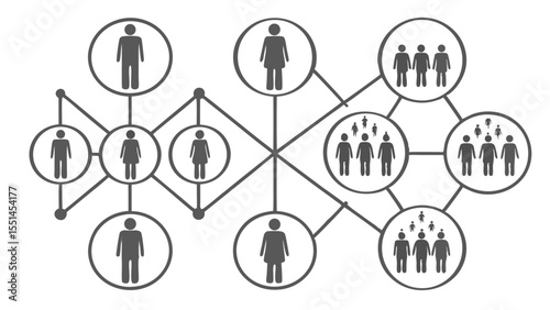 Social Network & Community Connections: Interconnected People & Groups