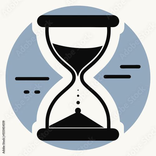 Time Management Icon Sandglass Design Element simple hourglass