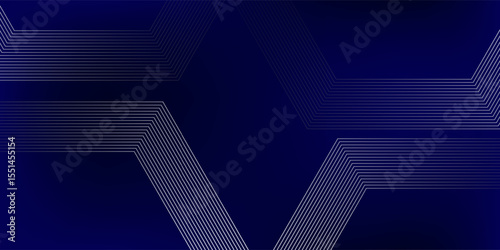 Abstract glowing circle lines on dark blue background. Geometric stripe line art design. Modern shiny blue lines. Futuristic technology concept. Suit for poster, cover, banner, brochure, website