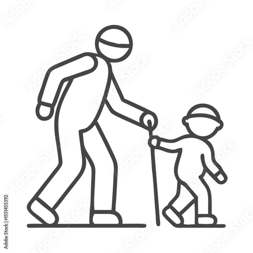 An adult and a child walking together, fostering connection and exploration in a playful and wholesome manner.