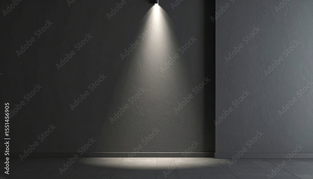 Obraz premium Spotlight Illuminating Dark Gray Concrete Interior