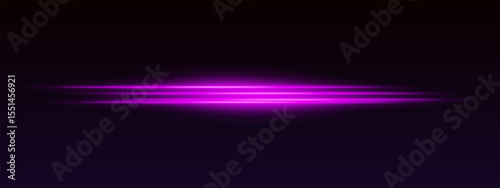 Bright glowing stripes with blurred edges on black backdrop. Light beam effect with sci-fi and futuristic appearance.