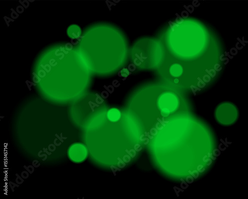 Colorful defocused round lights arranged randomly with soft glow and deep contrast. Smooth circular silhouettes create vibrant digital texture and hazy ambient style.