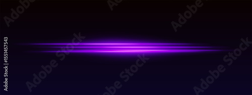 Bright glowing stripes with blurred edges on black backdrop. Light beam effect with sci-fi and futuristic appearance.