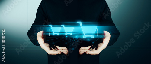 hand of businessman interactive touching a holographic of transaction financial network data system, concept of technology artificial intelligence with human user application