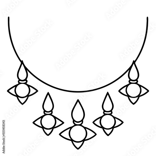 Diya Garland Outline Design