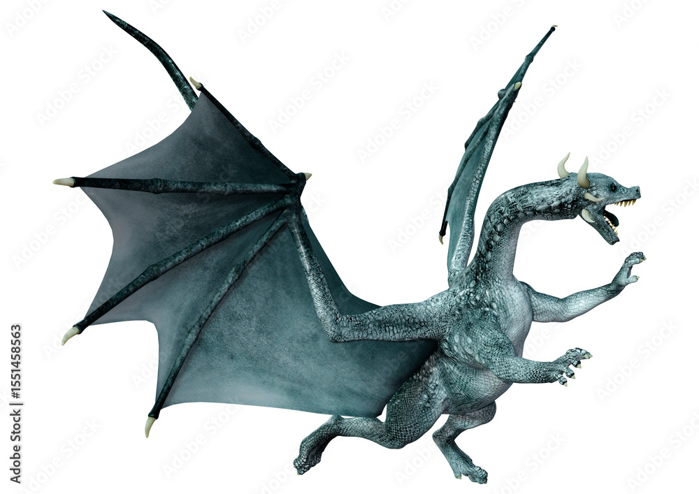 Fototapeta premium 3D Rendering Fairy Tale Dragon on White